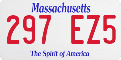 MA license plate 297EZ5