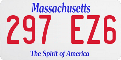 MA license plate 297EZ6