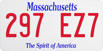 MA license plate 297EZ7