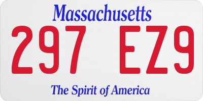 MA license plate 297EZ9