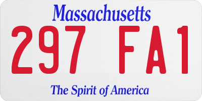 MA license plate 297FA1
