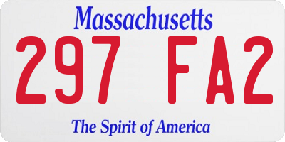 MA license plate 297FA2