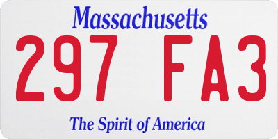 MA license plate 297FA3