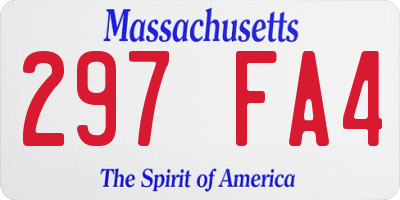 MA license plate 297FA4