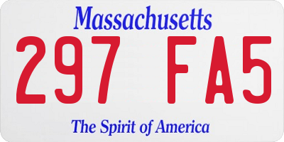 MA license plate 297FA5
