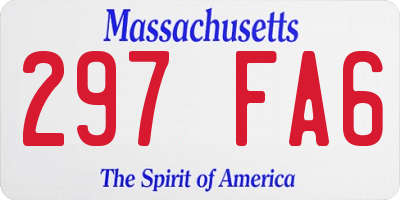 MA license plate 297FA6