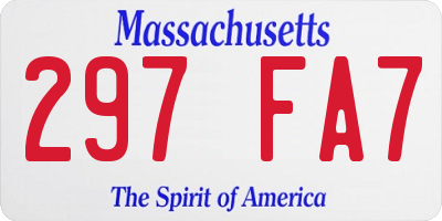 MA license plate 297FA7