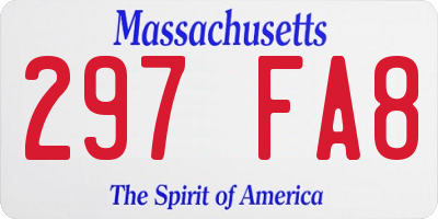 MA license plate 297FA8
