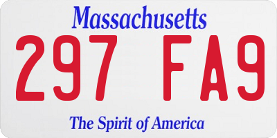 MA license plate 297FA9