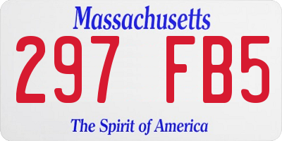 MA license plate 297FB5