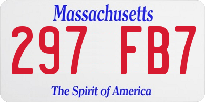 MA license plate 297FB7