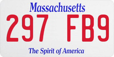 MA license plate 297FB9