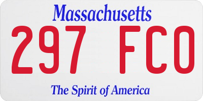 MA license plate 297FC0