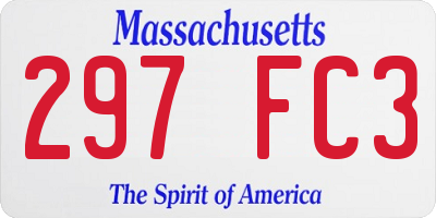 MA license plate 297FC3