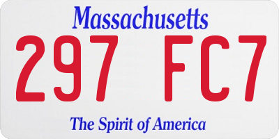 MA license plate 297FC7
