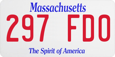 MA license plate 297FD0