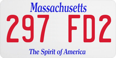 MA license plate 297FD2