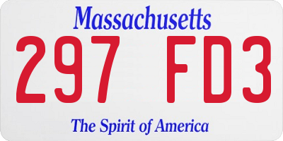 MA license plate 297FD3