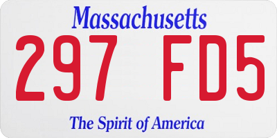 MA license plate 297FD5