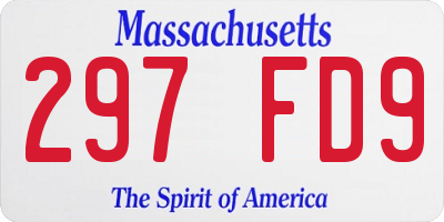 MA license plate 297FD9