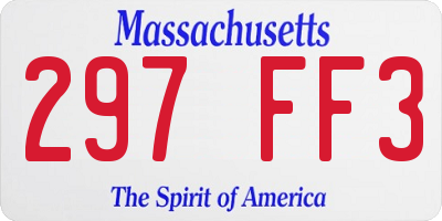 MA license plate 297FF3