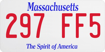 MA license plate 297FF5