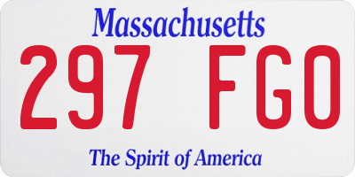 MA license plate 297FG0
