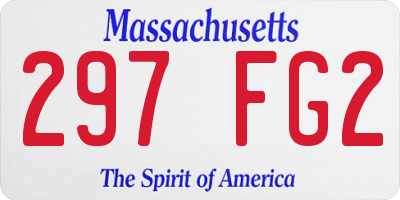MA license plate 297FG2