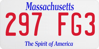 MA license plate 297FG3