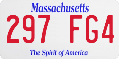 MA license plate 297FG4