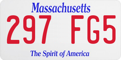 MA license plate 297FG5