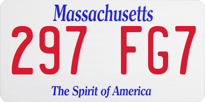 MA license plate 297FG7