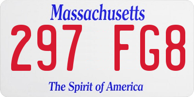 MA license plate 297FG8