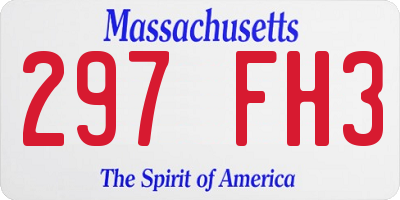 MA license plate 297FH3