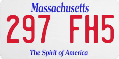 MA license plate 297FH5