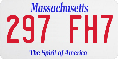 MA license plate 297FH7
