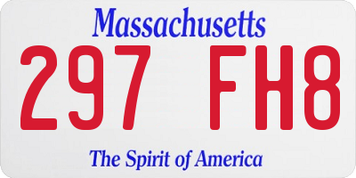 MA license plate 297FH8