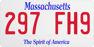 MA license plate 297FH9