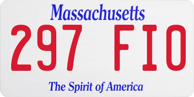 MA license plate 297FI0