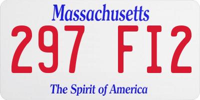 MA license plate 297FI2