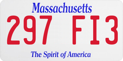 MA license plate 297FI3
