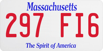 MA license plate 297FI6