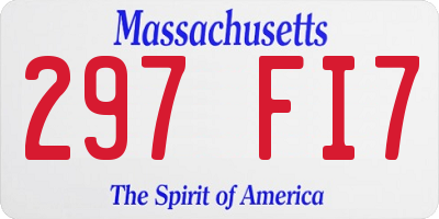 MA license plate 297FI7