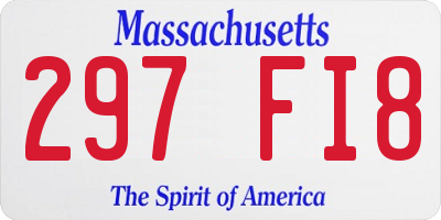 MA license plate 297FI8