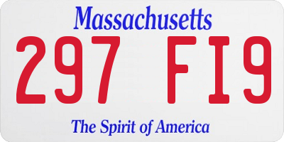 MA license plate 297FI9