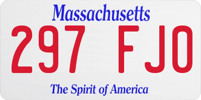MA license plate 297FJ0
