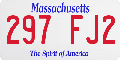 MA license plate 297FJ2