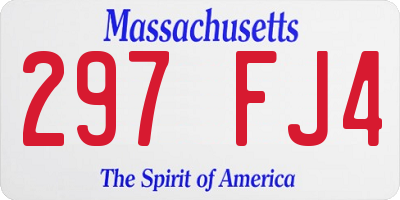 MA license plate 297FJ4