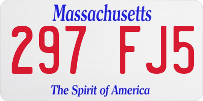MA license plate 297FJ5