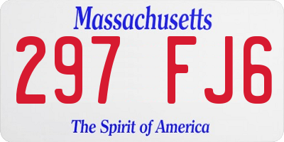 MA license plate 297FJ6